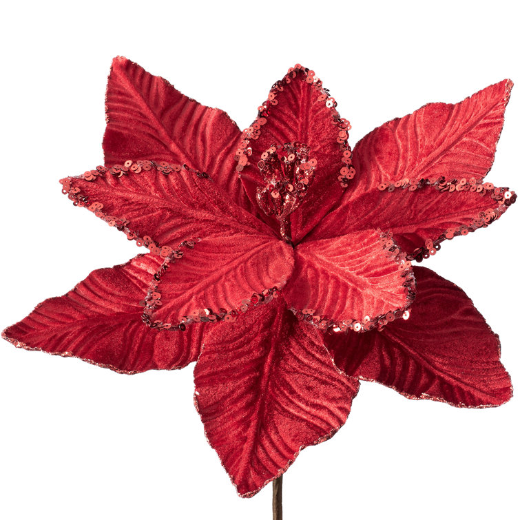 The Seasonal Aisle Artificial Poinsettia Stem Wayfair.co.uk